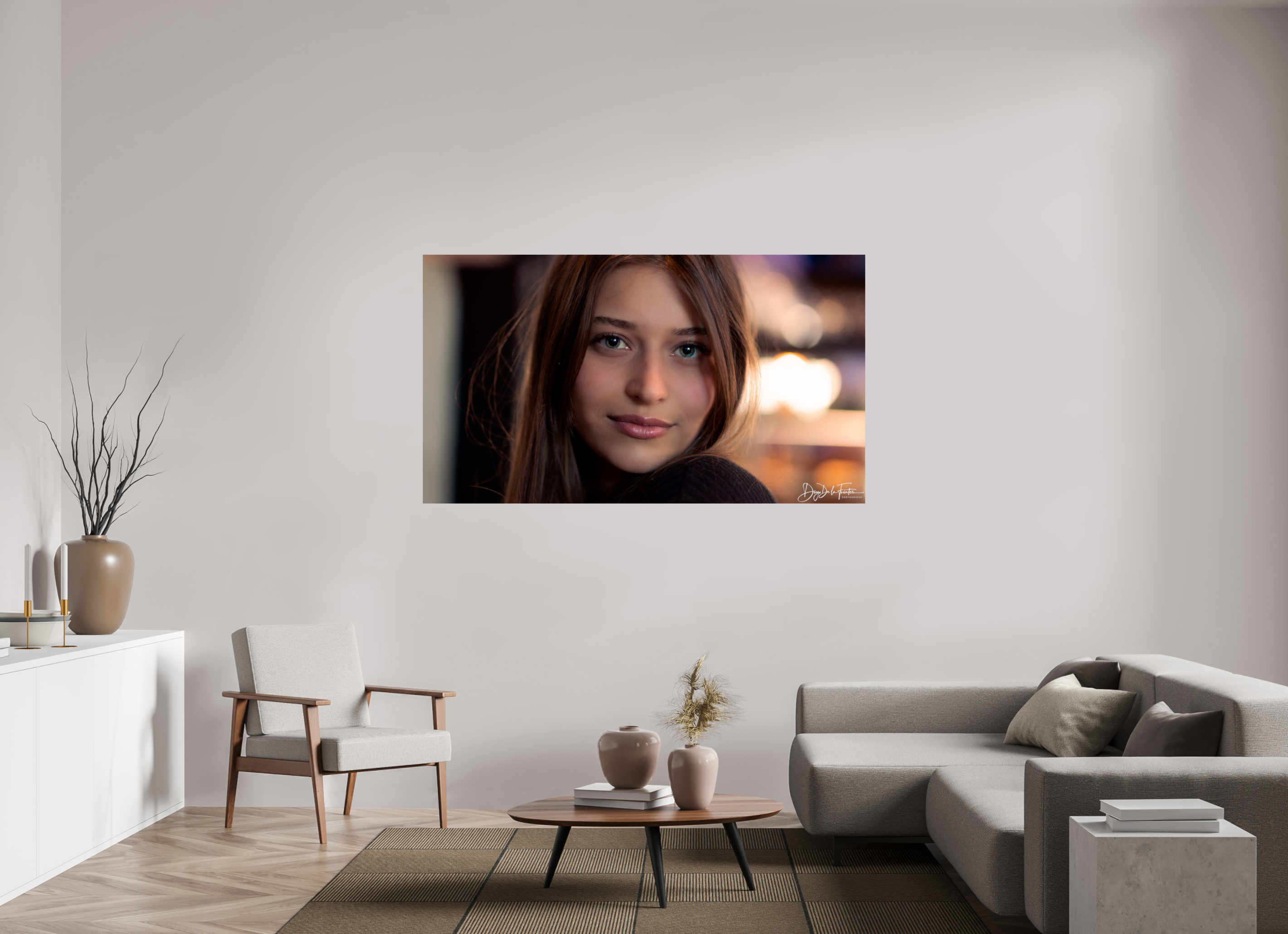 176 x 99 cm, Diego De la Fuintes Regard Captivant