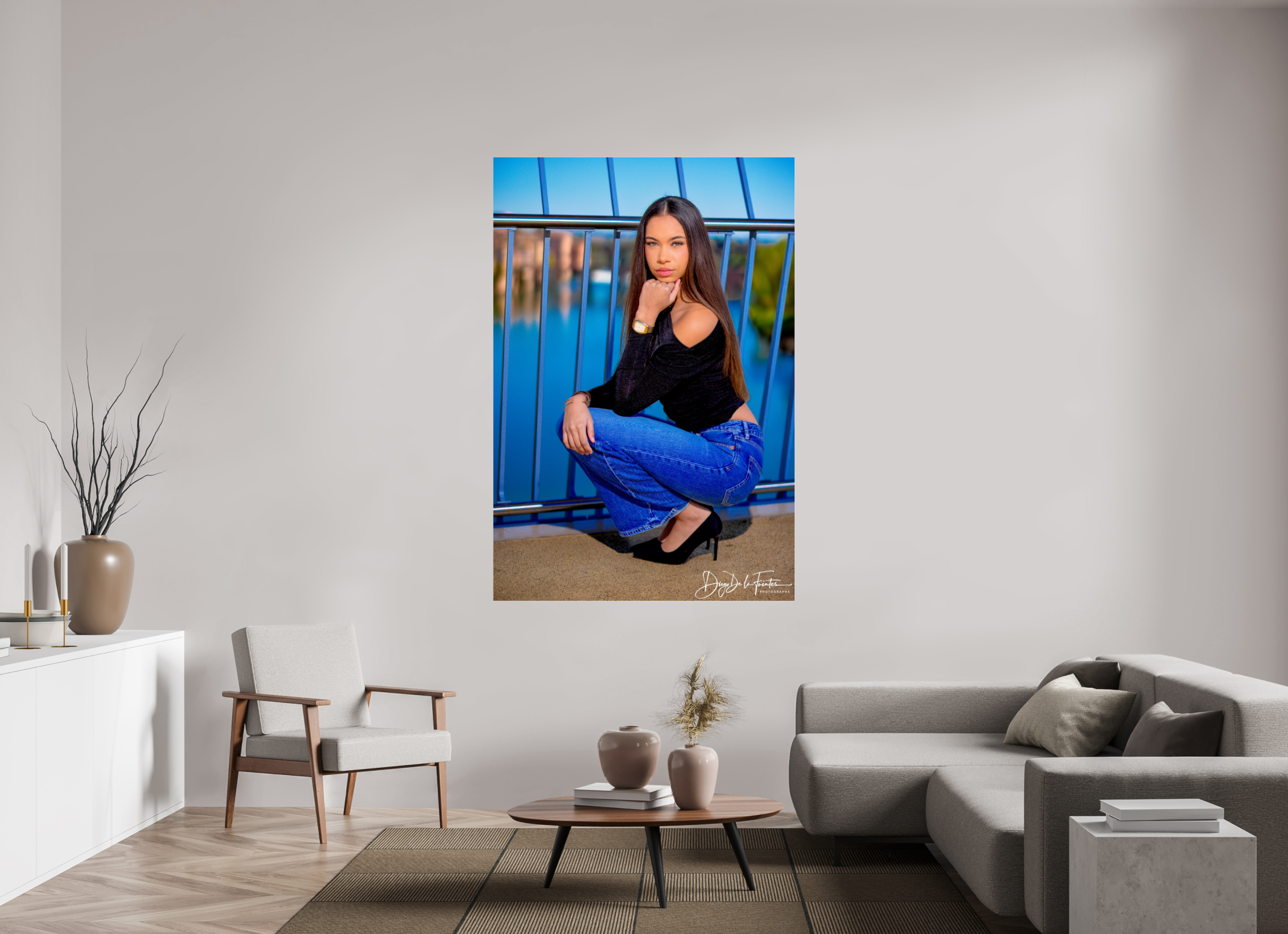 120 x 176,6 cm, Diego De la Fuintes Photographe Perspective Bleue : Portrait Contemporain par Diego De la Fuintes