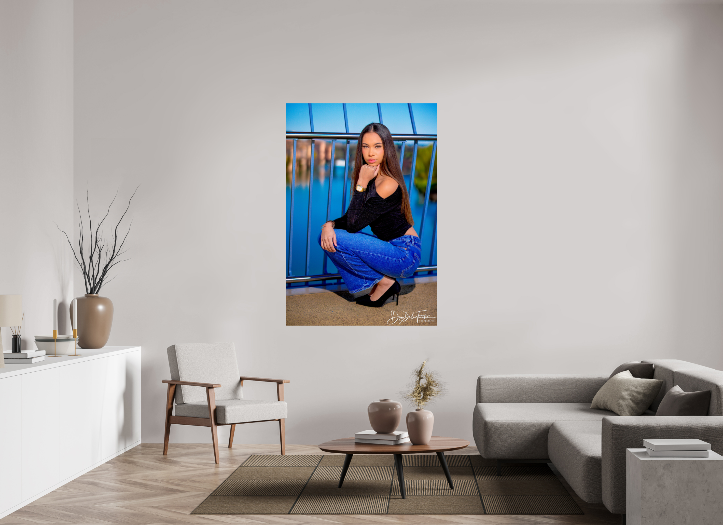 110 x 161,9 cm, Photo Print On Fuji Crystal DP II Perspective Bleue : Portrait Contemporain par Diego De la Fuintes