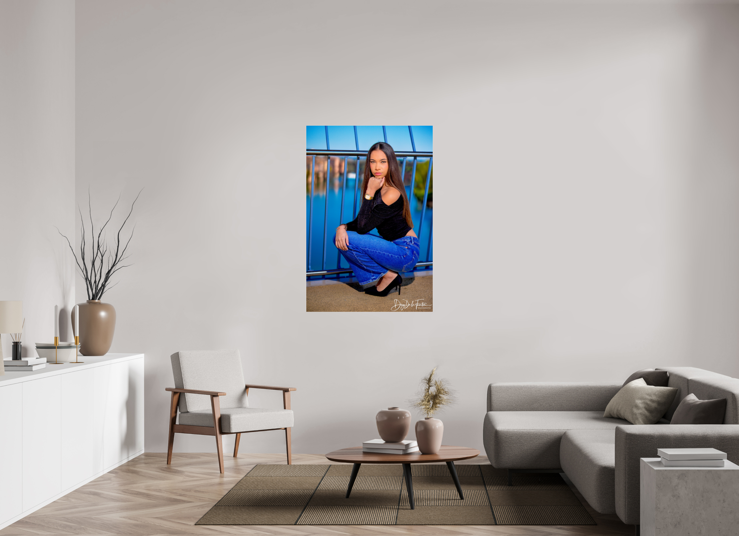 90 x 132,4 cm, Diego De la Fuintes Photographe Perspective Bleue : Portrait Contemporain par Diego De la Fuintes