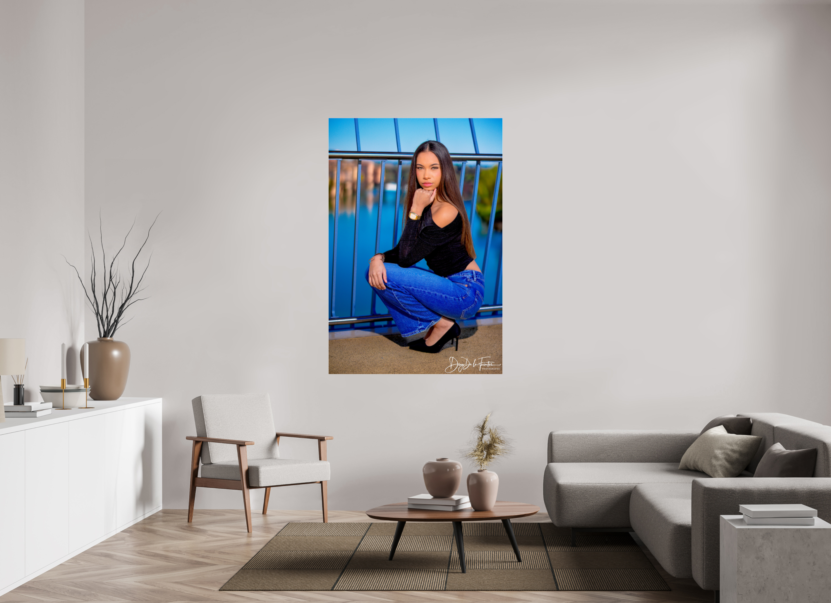 110 x 161,9 cm, Diego De la Fuintes Photographe Perspective Bleue : Portrait Contemporain par Diego De la Fuintes