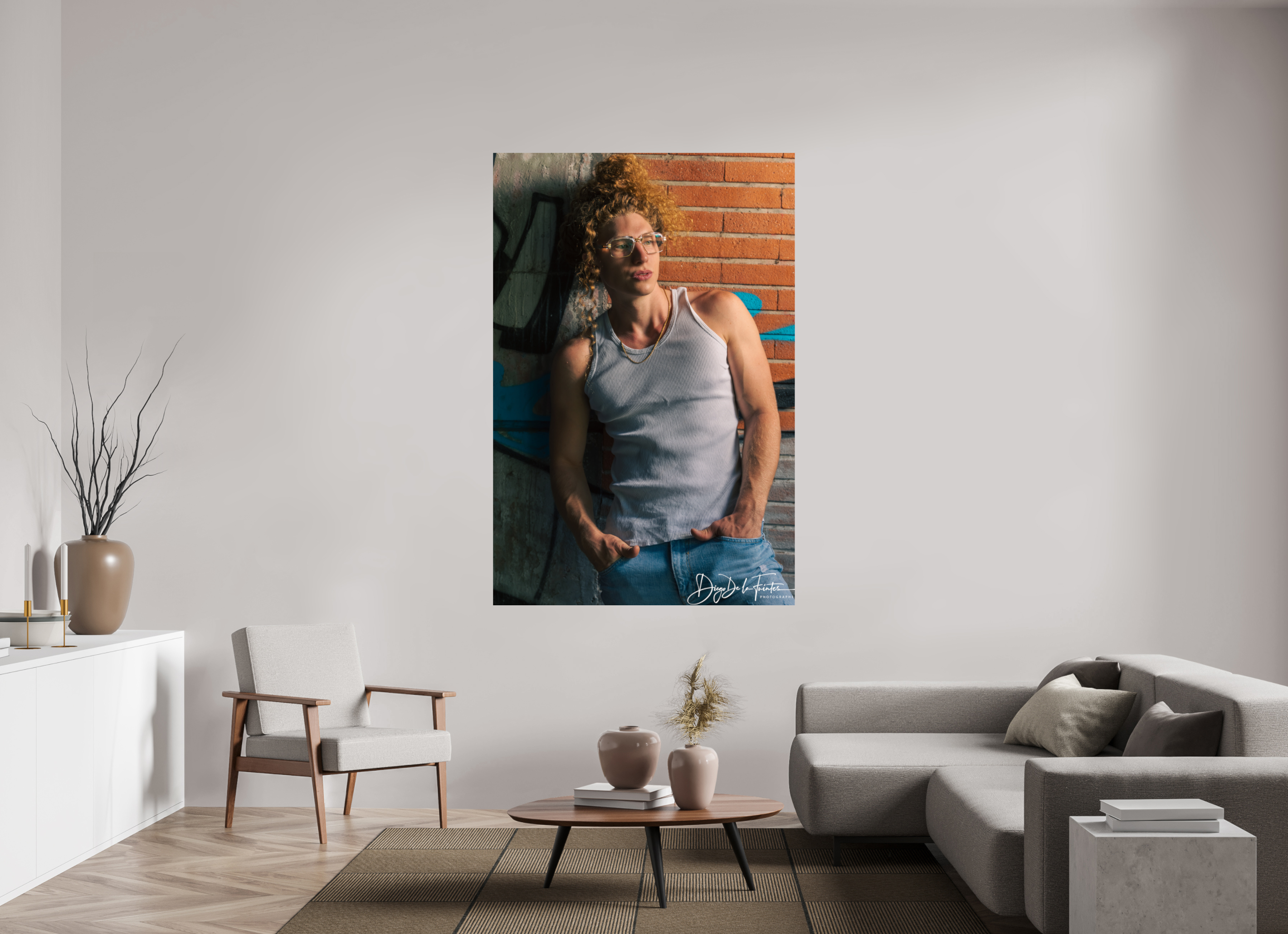 120 x 180 cm, Diego De la Fuintes Portrait Urbain sur Briques