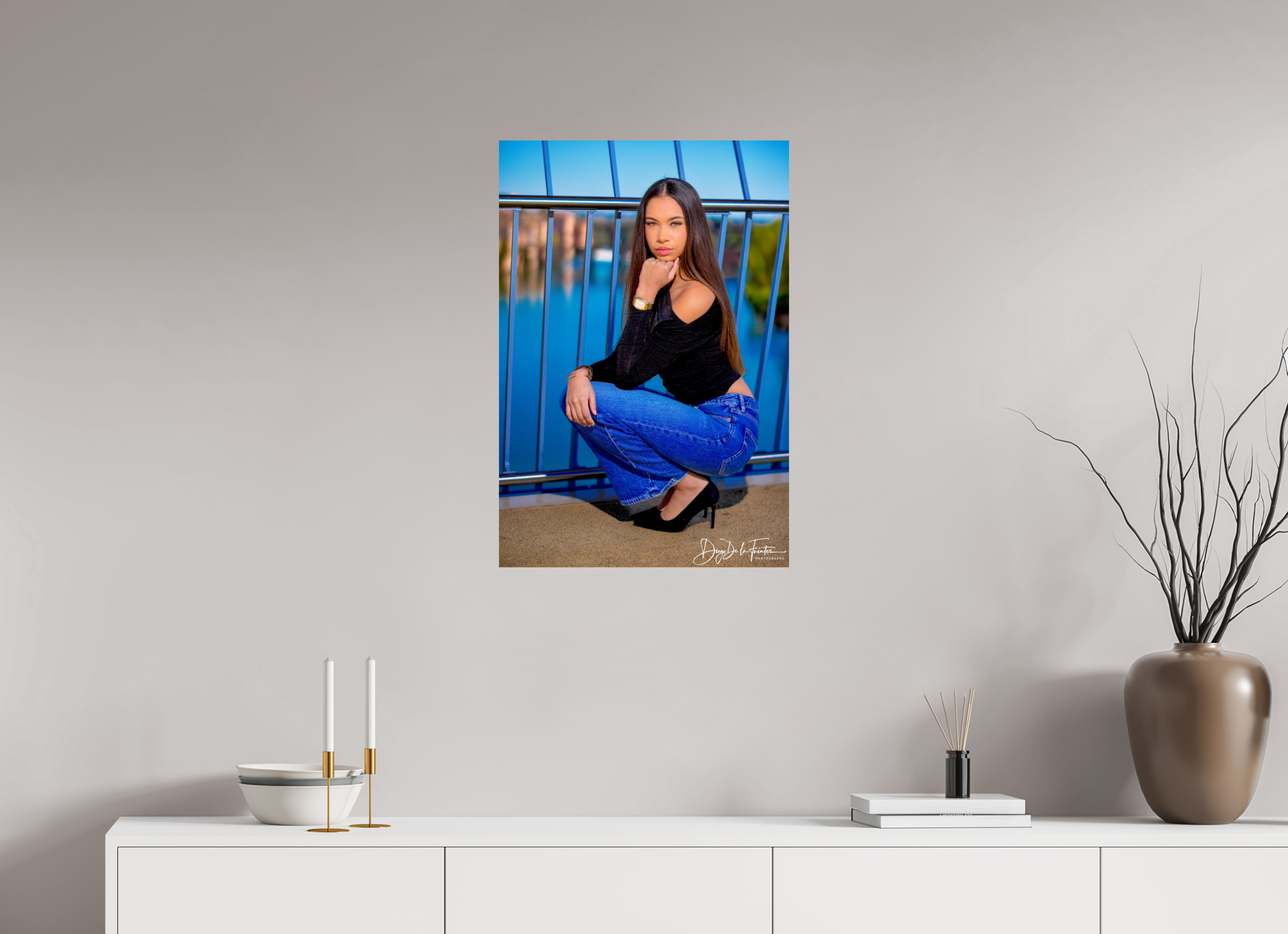 50 x 73,6 cm, Photo Print On Fuji Crystal DP II Perspective Bleue : Portrait Contemporain par Diego De la Fuintes