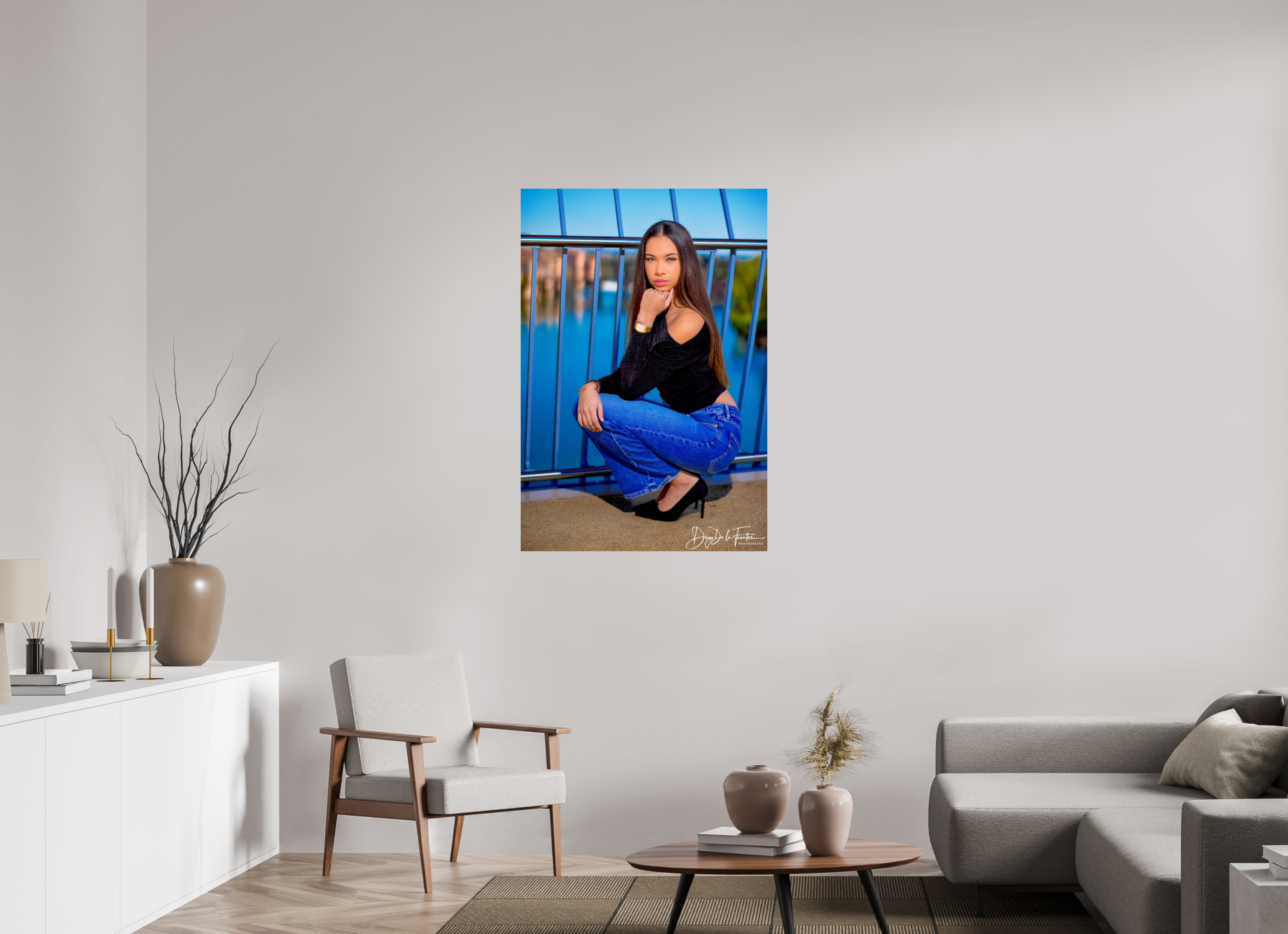 80 x 117,7 cm, Photo Print On Fuji Crystal DP II Perspective Bleue : Portrait Contemporain par Diego De la Fuintes