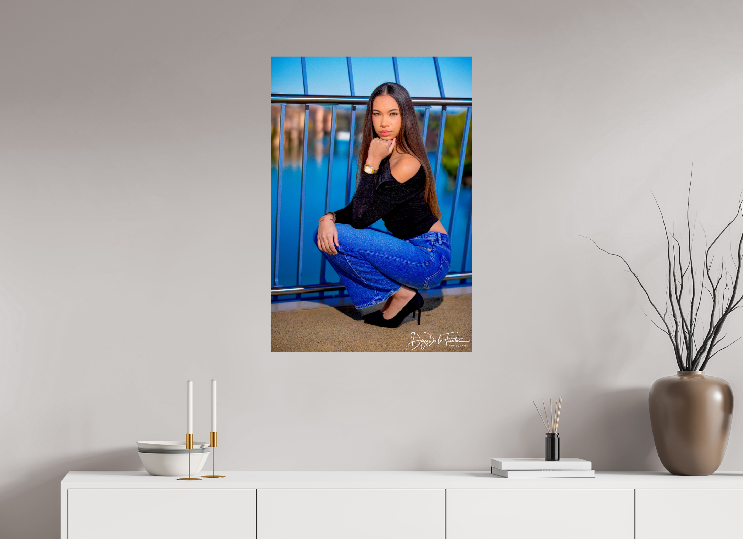 60 x 88,3 cm, Photo Print On Fuji Crystal DP II Perspective Bleue : Portrait Contemporain par Diego De la Fuintes
