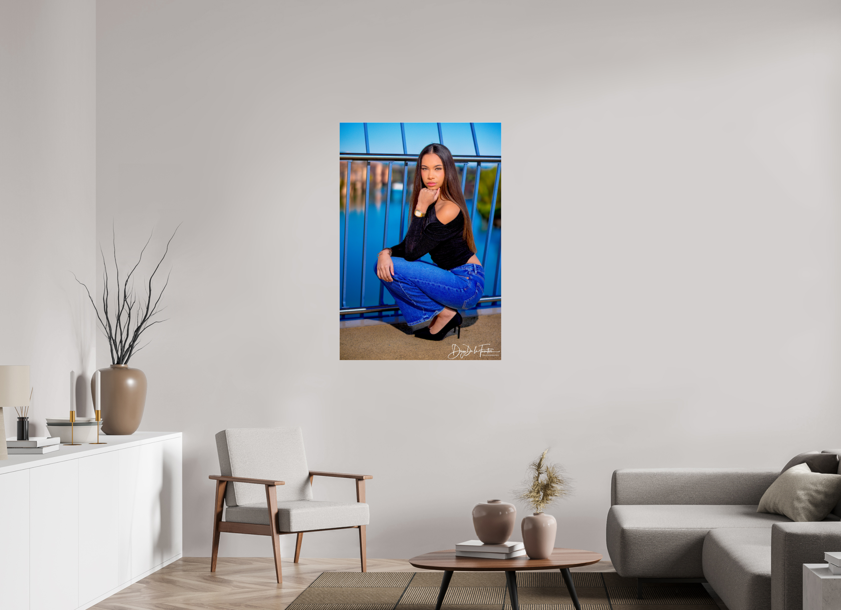 80 x 117,7 cm, Diego De la Fuintes Photographe Perspective Bleue : Portrait Contemporain par Diego De la Fuintes