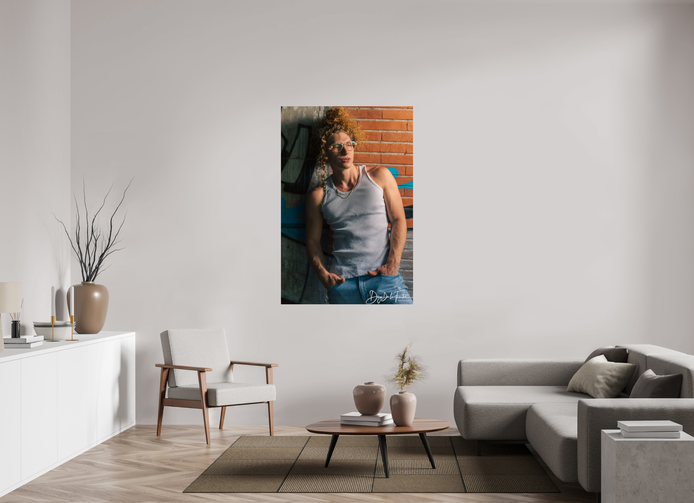 100 x 150 cm, Diego De la Fuintes Portrait Urbain sur Briques